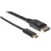Manhattan 152471 videokabel adapter 1 m USB Type-C DisplayPort Sort