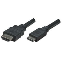 Manhattan 304955 HDMI-kabel 1,8 m HDMI Type A (Standard) HDMI Type C (Mini) Sort